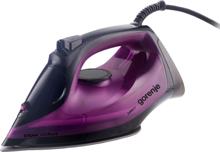 Праска Gorenje, 2400Вт, 450мл, паровий удар -40гр, постійна пара - 180гр, автовимкнення, керам. підошва, бордовий