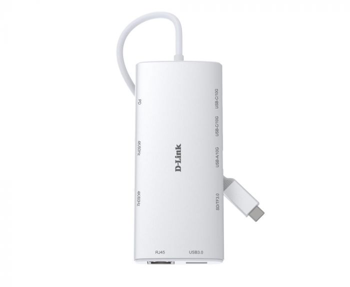 USB-С Хаб D-Link DUP-A01 10in1  2xHDMI, 1xGE, 2xUSB-C, 1xUSB-A 3.1, 1xUSB-A 3.0, 1xSD, 1xmicroSD, 1xUSB-C PD