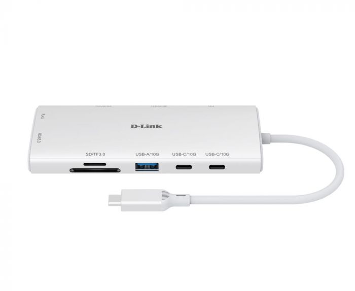 USB-С Хаб D-Link DUP-A01 10in1  2xHDMI, 1xGE, 2xUSB-C, 1xUSB-A 3.1, 1xUSB-A 3.0, 1xSD, 1xmicroSD, 1xUSB-C PD