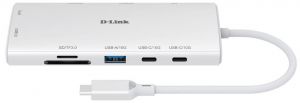 USB-С Хаб D-Link DUP-A01 10in1  2xHDMI, 1xGE, 2xUSB-C, 1xUSB-A 3.1, 1xUSB-A 3.0, 1xSD, 1xmicroSD, 1xUSB-C PD
