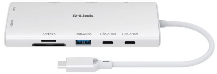 USB-С Хаб D-Link DUP-A01 10in1  2xHDMI, 1xGE, 2xUSB-C, 1xUSB-A 3.1, 1xUSB-A 3.0, 1xSD, 1xmicroSD, 1xUSB-C PD