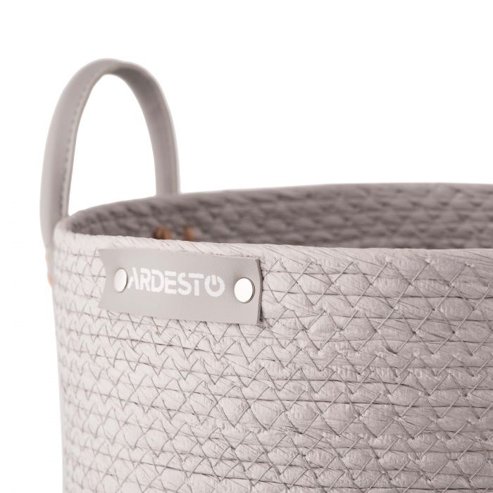 Кошик Ardesto Minimalism 28х28х22см, паперовий шпагат, рогожка, сірий Кошик Ardesto Minimalism 28х28х22см, паперовий шпагат, рогожка, сірий