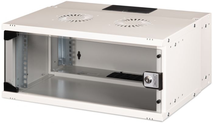 Шафа DIGITUS 19", 4U, SOHO PRO, скляні двері, 540x400 мм, 60кг максимально, сіра
