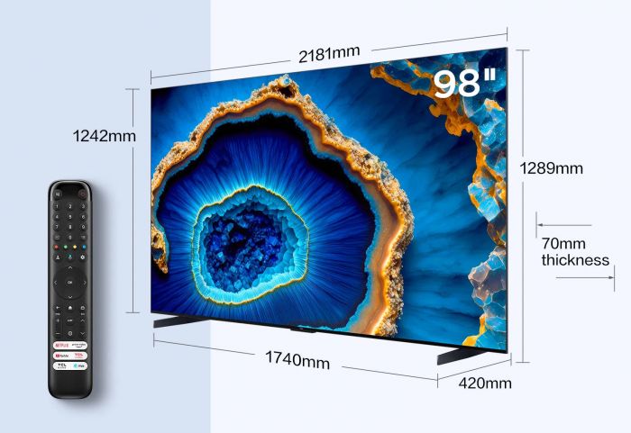 Телевізор 98" TCL MiniLED 4K 144Hz Smart Google TV Titan ONKYO sound