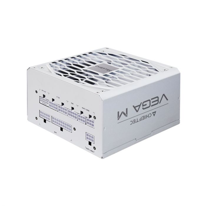 Блок живлення CHIEFTEC Vega M (1000W), >90%, 80+ Gold, 135мм FDB, 1xMB 24pin(20+4), 2xCPU 8pin(4+4), 3xMolex, 6xSATA, 4xPCIe 8pin(6+2), 1xPCIe GEN5 16pin, Fully Modular, White