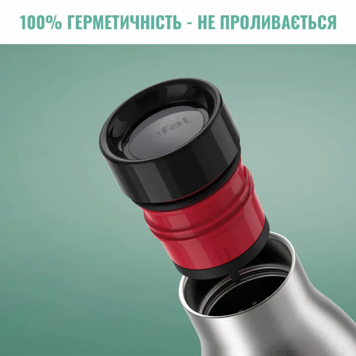 Термопляшка Tefal Bludrop soft touch, 700мл, нержавіюча сталь, зелений
