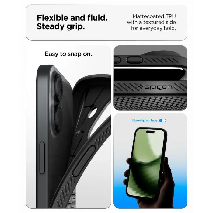 Чохол Spigen для iPhone 17, Liquid Air, Matte Black