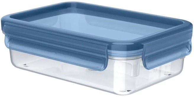 Контейнер Tefal Master Seal Eco 0,8л, прямокутний, пластик, прозорий, блакитний
