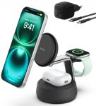 Зарядний пристрій бездротовий Belkin UltraCharge Pro 3-in-1 Magnetic Charging Dock 25Вт, Charcoal