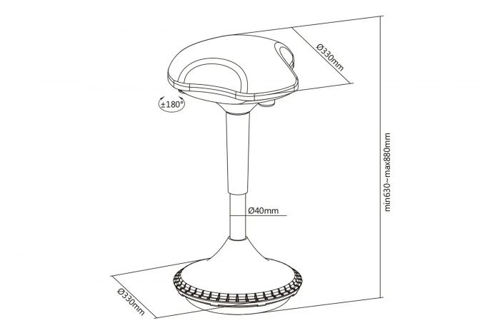 Стілець DIGITUS Ergonomic Standing Chair
