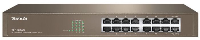 Комутатор TENDA TEG1016D 16xGE, Rackmount, Некерований