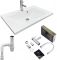 Набір для ванної кімнати, раковина, умивальник Adamant QUANTO 70, штучний камінь, прямокут., з сифоном Click-Clack + змішувач