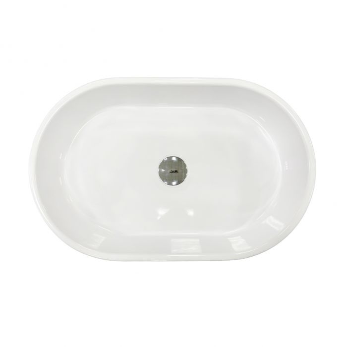 Раковина, умивальник Adamant BESTE NEW, штучний камінь, овальна, без отвору для змішувача та переливу, 540x350x11мм, накладний, білий