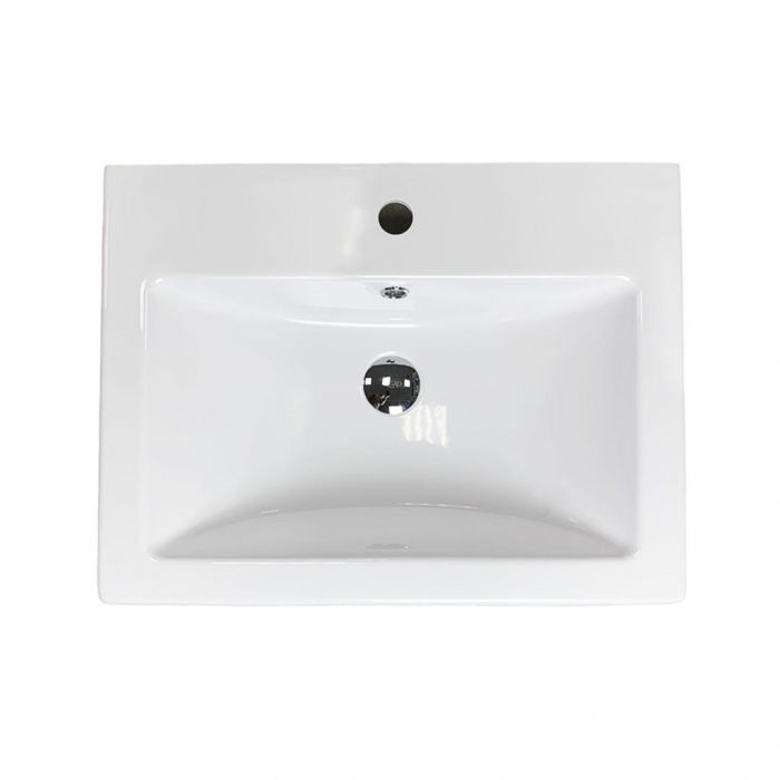Раковина, умивальник Adamant CERS, штучний камінь, прямокут., з отвором для змішувача, з отвором для переливу, 595x450x158мм, накладний, білий