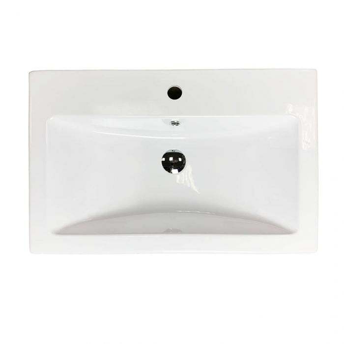 Раковина, умивальник Adamant CERS, штучний камінь, прямокут., з отвором для змішувача, з отвором для переливу, 695x450x158мм, накладний, білий