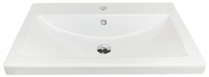 Раковина, умивальник Adamant CERS, штучний камінь, прямокут., з отвором для змішувача, з отвором для переливу, 695x450x158мм, накладний, білий
