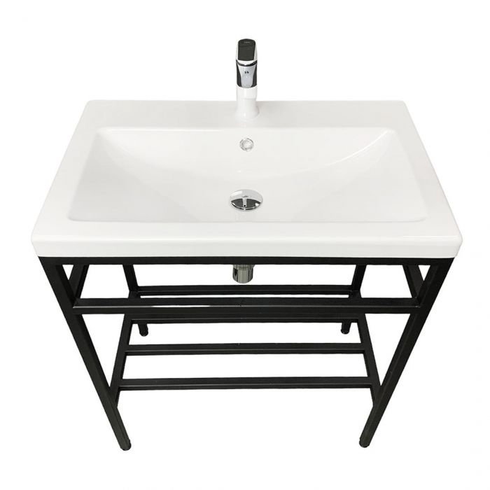 Раковина, умивальник Adamant CERS, штучний камінь, прямокут., з отвором для змішувача, з отвором для переливу, 795x450x158мм, накладний, білий