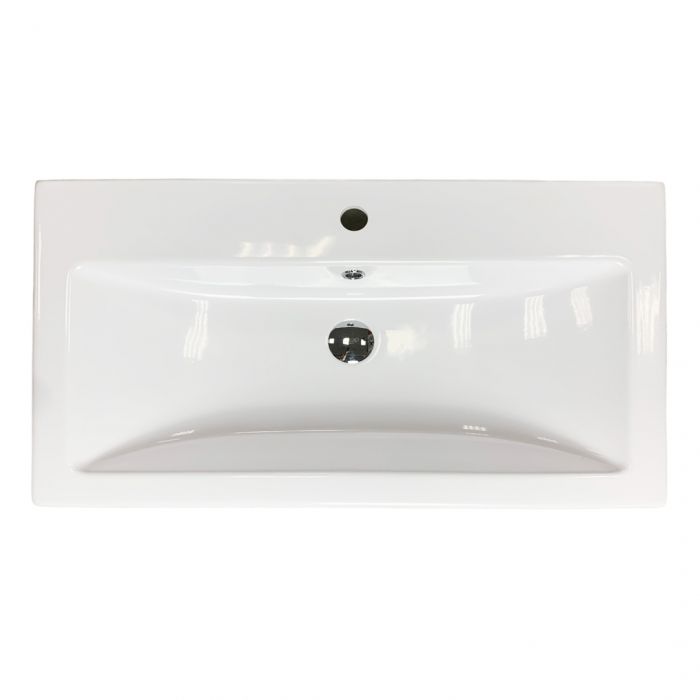 Раковина, умивальник Adamant CERS, штучний камінь, прямокут., з отвором для змішувача, з отвором для переливу, 895x450x158мм, накладний, білий