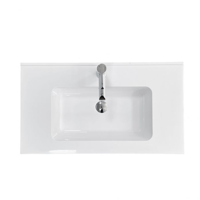 Раковина, умивальник Adamant FLATE, штучний камінь, прямокут., з отвором для змішувача, з отвором для переливу, 800х450х140мм, накладний, білий