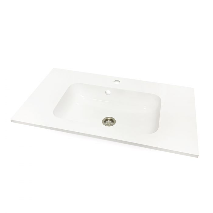 Раковина, умивальник Adamant FRATE, штучний камінь, прямокут., з отвором для змішувача, з отвором для переливу, 795x450x1525мм, накладний, білий