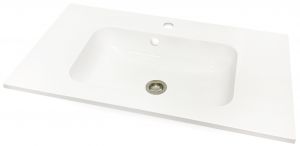 Раковина, умивальник Adamant FRATE, штучний камінь, прямокут., з отвором для змішувача, з отвором для переливу, 795x450x1525мм, накладний, білий