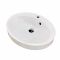 Раковина, умивальник Adamant Lauf New, штучний камінь, овальна, без отвору для змішувача, з отвором для переливу, 540х445х130мм, накладний, білий