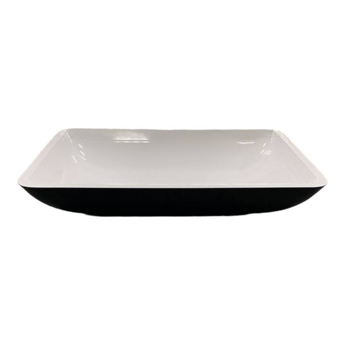 Раковина, умивальник Adamant LOWER, штучний камінь, прямокут., без отвору для змішувача та переливу, 560x360x100мм, накладний, чорно-білий