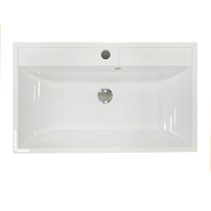 Раковина, умивальник Adamant STRENG NEW, штучний камінь, прямокут., з отвором для змішувача, з отвором для переливу, 690x410x123мм, накладний, білий