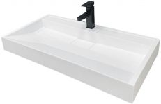 Раковина, умивальник Adamant VISION, штучний камінь, прямокут., з отвором для змішувача, без переливу, 1000х455х110мм, накладний, білий