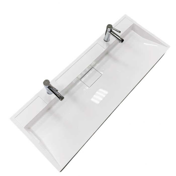 Раковина, умивальник Adamant VISION, штучний камінь, прямокут., з отвором для змішувача, без переливу, 1200х455х110мм, накладний, білий