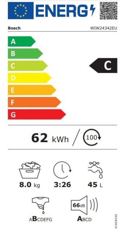 Пральна машина Bosch вбудовувана фронтальна, 8кг, 1200, C, 55см, дисплей, білий