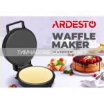 Вафельниця ARDESTO 1200Вт, тоненька вафля круглої форми, корпус-пластик, чорний