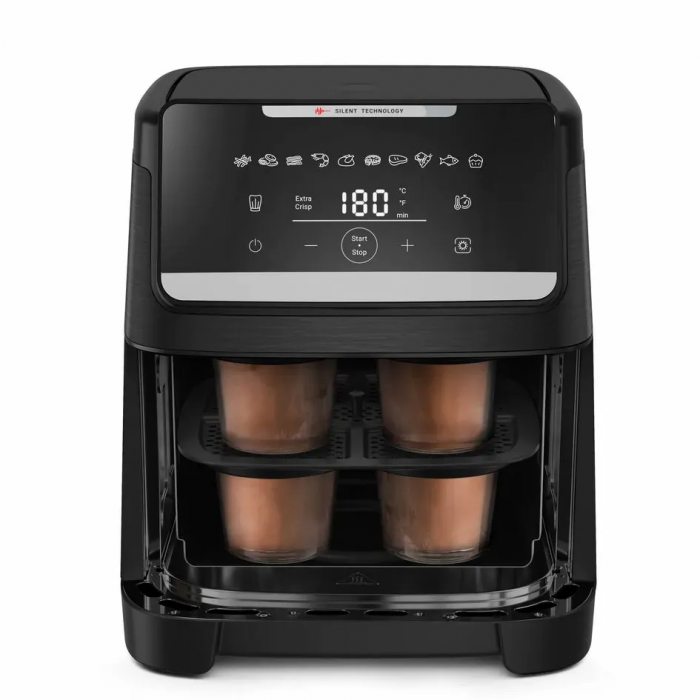 Мультипіч Tefal Easy Fry Silence XXL, 1800Вт, чаша-7, сенсорне керув., 10 програм, з віконцем, пластик, чорний