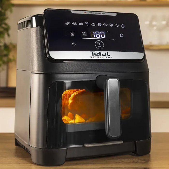 Мультипіч Tefal Easy Fry Silence XXL, 1800Вт, чаша-7, сенсорне керув., 10 програм, з віконцем, пластик, чорний