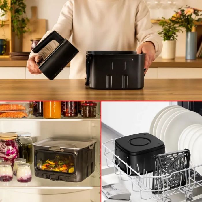 Мультипіч Tefal Easy Fry Silence XXL, 1800Вт, чаша-7, сенсорне керув., 10 програм, з віконцем, пластик, чорний