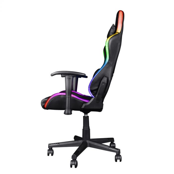Крісло Trust GXT 716 Rizza, ПУ шкіра, 3D-Armrests, RGB, чорний