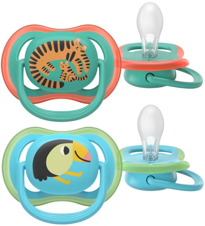 Пустушка  Avent Ultra Air, 6-18 міс., 2шт, дизайн для хлопчиків.