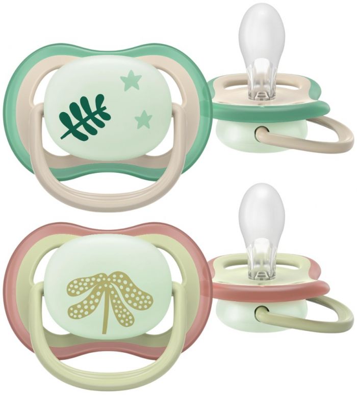 Пустушка  Avent  Ultra Air Нічна, 6-18 міс., 2шт, нейтральний дизайн.