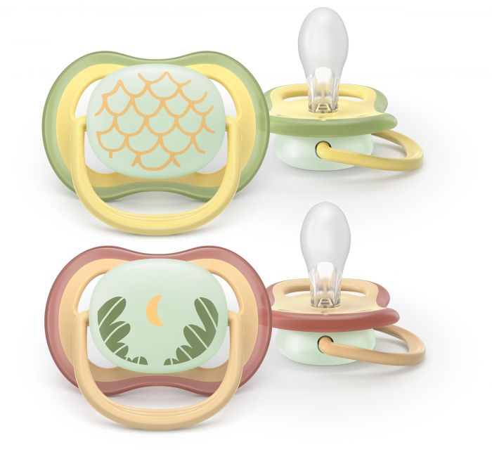 Пустушка  Avent  Ultra Air Нічна, 0-6 міс., 2шт, нейтральний дизайн.