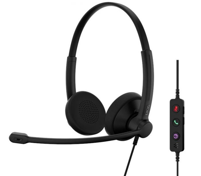 Гарнітура комп'ютерна стерео On-Ear EPOS IMPACT 100 MS, USB C + A, Microsoft Teams, односпрямований, 2м, Чорний