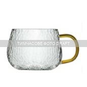 Набір чашок Ardesto Dew 350мл, 4шт, боросилікатне скло, прозорий