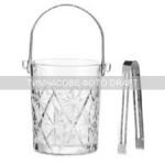 Відро для льоду зі щипцями Ardesto Alba 980мл, скло, прозорий