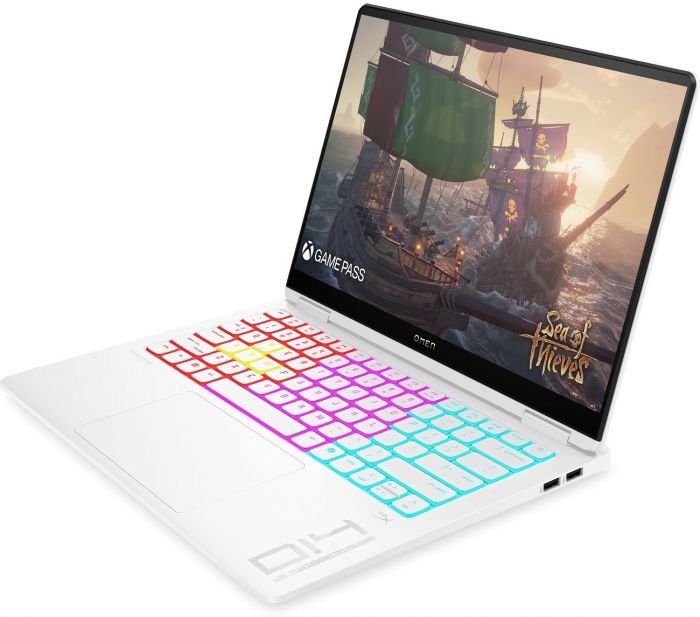 Ноутбук HP OMEN Transcend 14-fb1003ua 14" 3K OLED, Intel U9-285H, 64GB, F2048GB, NVD5070-8, DOS, білий