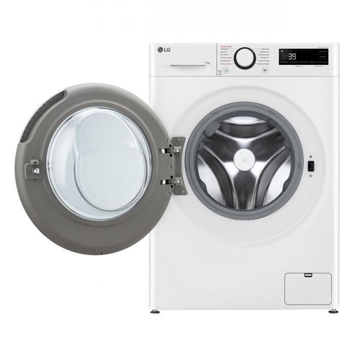 Пральна машина LG фронтальна, 11кг, 1400, A, 57см, дисплей, пара, інвертор, білий