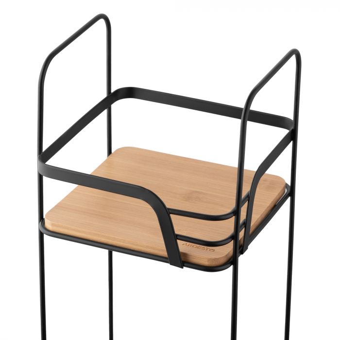 Полиця Ardesto Minimalism 2-ярусна 16х15.5х40см, метал, бамбук, чорний
