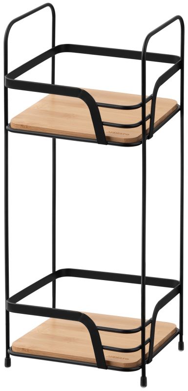 Полиця Ardesto Minimalism 2-ярусна 16х15.5х40см, метал, бамбук, чорний