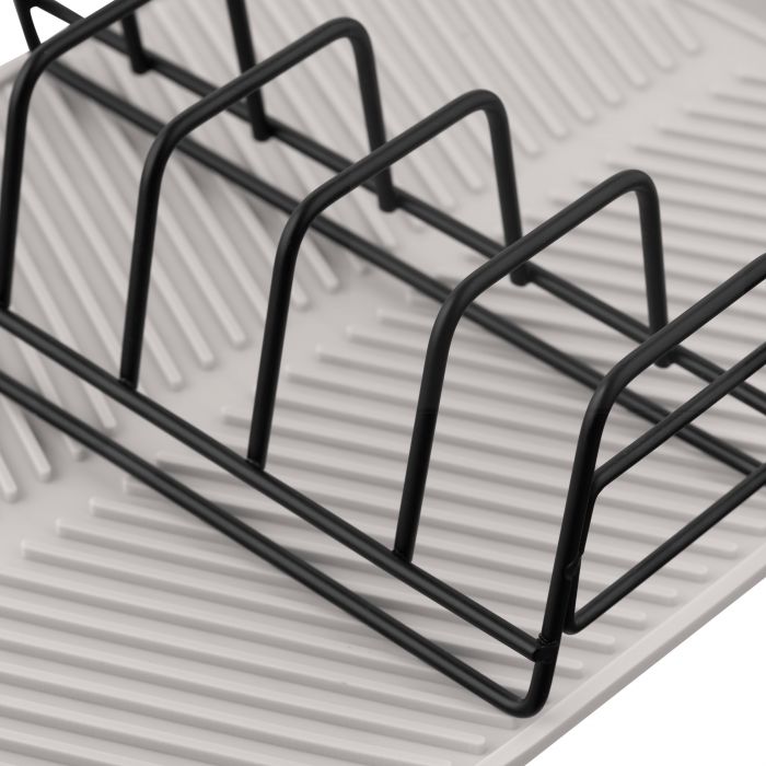 Сушарка для посуду з підставкою Ardesto Minimalism 39х25х8см, силікон, метал, сірий