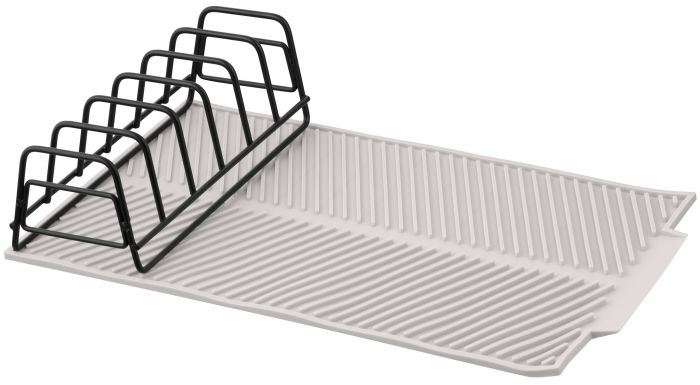 Сушарка для посуду з підставкою Ardesto Minimalism 39х25х8см, силікон, метал, сірий