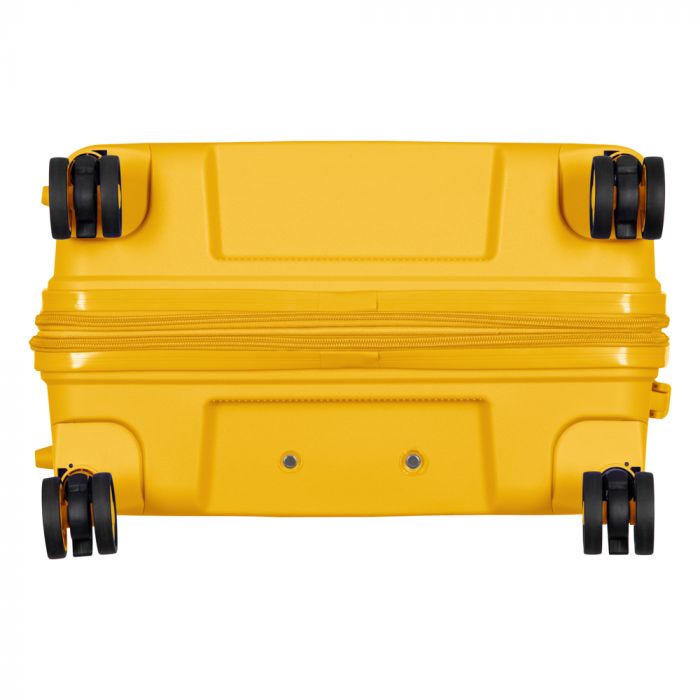 Набір валіз 2E, Aero, поліпропілен, (M+S), TSA, 4 колеса, EXP, бурштиново-жовтий