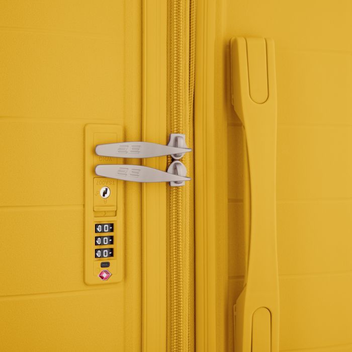 Набір валіз 2E, Aero, поліпропілен, (M+S), TSA, 4 колеса, EXP, бурштиново-жовтий